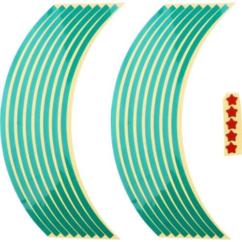 Motorcycle Rim Tape Reflective Wheel Stickers Decals Set Kit 17 Inch Pre-Curved For Easy Installation