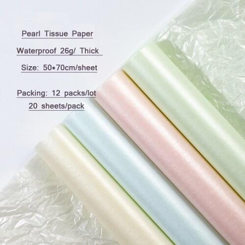Flower Wrapping Tissue Paper DIY Floral Packaging Craft Material 50*70cm Waterproof Bouquet Gift Wrap Wedding Decoration 12packs