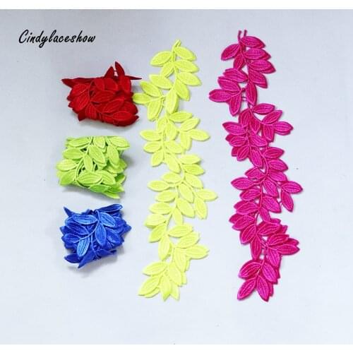 1 Mirror Pair Vintage Lace Applique Leaves Lace Motifs Venise Lace Trimmings Wedding Dress Clothes Sewing on Patches Accessories