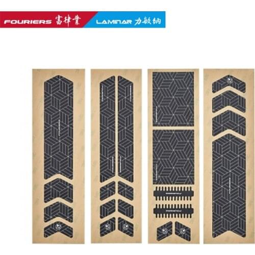 FOURIERS MTB Bike Frame Protector Stickers Roads Bicycle Anti-puncture PVC Stickers Bike Chain Sticker 1 set of four