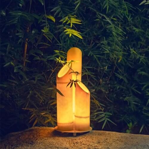 Green/ Yellow Bamboo Light Villa Garden Yard Backyard Exterior Lamp Lawn Park Decorative Landscape Lighting