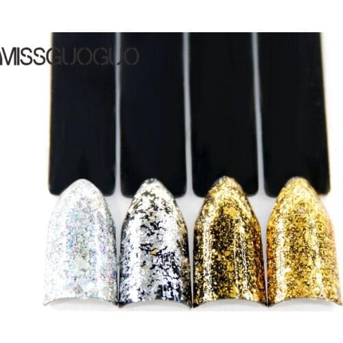 0.2g/Box Gold Silver Glitter Aluminum Flakes Magic Mirror Effect Powders Sequins Nail Gel Polish Chrome Pigment Decorations