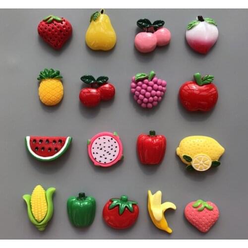 10pcs Cute fruit and vegetable refrigerator stickers magnets Message Holder kitchen Ornament home decor