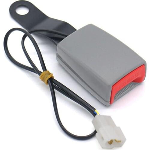 13.5mm Car Seat Belt Lock Grey Camlock Front Seat Belt Buckle Padding Socket Plug Connector with Warning Cable