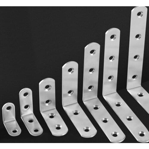 2/4/10 Pieces of Stainless Steel Angle Steel Multi-size Corner Bracket Fastener Protector Support Furniture Hardware
