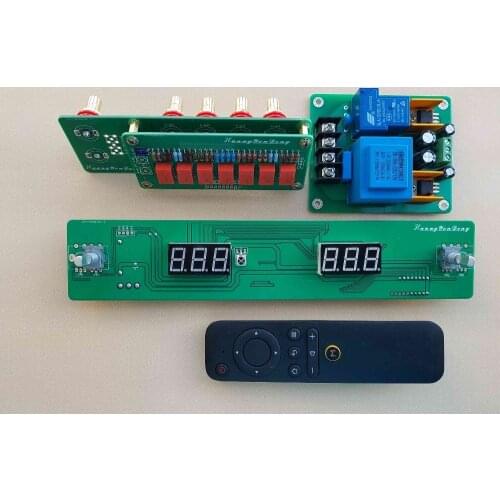 2020 NEW HiFi 128 Steps Remote Volume Control Board Relay Pure Resistor Shunt DIY Preamp Audio 4 road input 1 road output