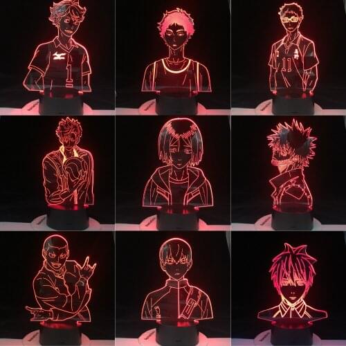 3d lamp Haikyuu Shoyo HinataTORU OIKAWA TOBIO KAGEYAMA KENMA KOZUME TETSURO KUROO NISHINOYA KOSHI SUGAWARA KOTARO BOKUTORYUNOSU