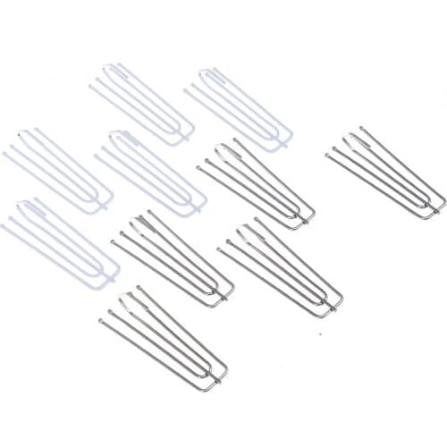50Pcs/set Stainless Steel Curtain Accessories Four Fork Metal Anti-rust Curtain Tape Hook Curtain Cloth Ring Clamp Top Rod