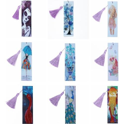 5D Diamond Painting Bookmark DIY Cartoon Characters and Animals Beaded Bookmarks Shaped Drill Art Craft Supplies Handmade