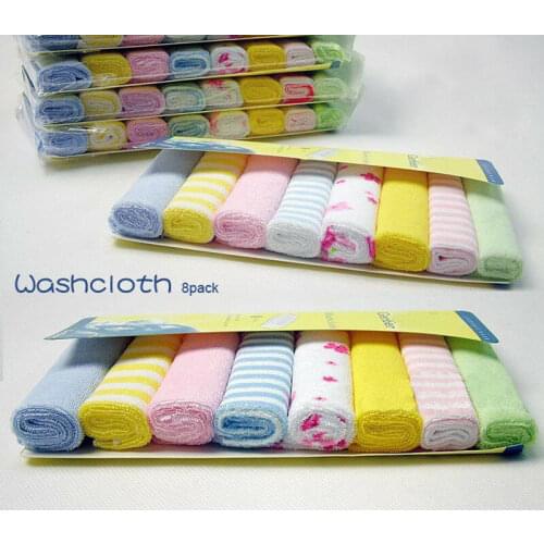 8pcs Baby Soft Cotton Towel Infant Bath Washcloth Kids Bathing Feeding Baby Wipes Cloth