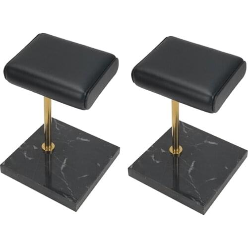 2x Luxury Watch Display Stand Holder Marble Base & PU Leather Rest Pillow
