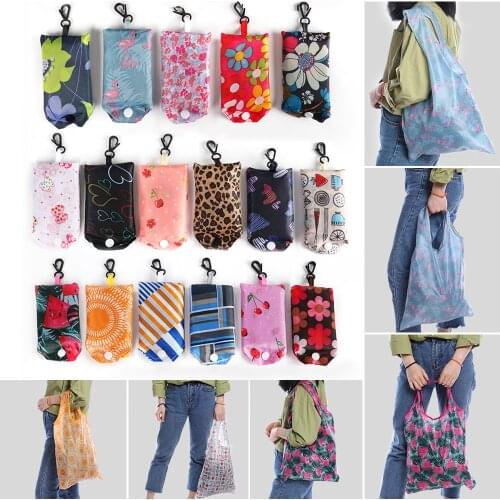 Eco-Friendly Foldable Portable Supermarket Shopping Bag For Groceries Recyclable Tote Pouch Washable Nylon Shopping Bag