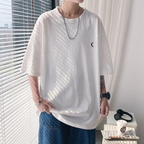 Cotton Simple Short-Sleeved T-Shirt Mens Summer Loose Casual Style Harajuku Teen Clothes High Quality Comfortable Plain T-Shirt