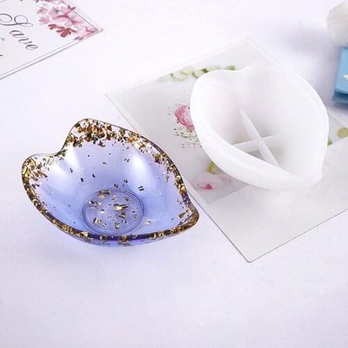 Crystal Epoxy Resin Mold Heart Shaped Dish Bowl Plate Casting Silicone Mould DIY Crafts Decoration Jewelry Making Tools