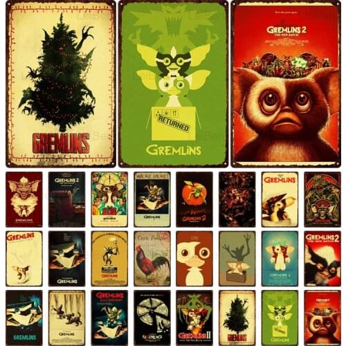 Horror Movie Cover Metal Plaque Gremlins Retro Metal Tin Sign Art Poster Iron Painting Home Decoration Bar Club Cinema 20X30Cm