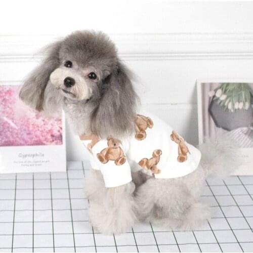 Cute Dog T-shirt Spring Autumn Winter Pet Clothing Small Dog Costume Shirt Cat Chihuahua Yorkshire Maltese Pomeranian Clothes XS