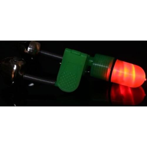 MXLD 1pc LED Light Night Fishing Rod Tip Red Twin Bells Ring Fish Bait Alarm
