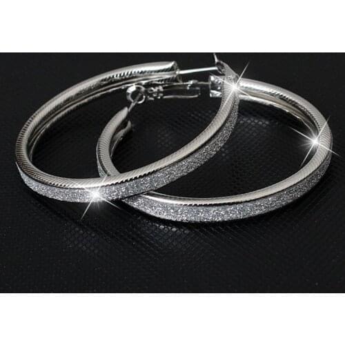 2020 New / Jewelry Earrings Trend Big Rock And Roll Nightclub Exaggerated Frosted Round Earrings Wholesale Sales