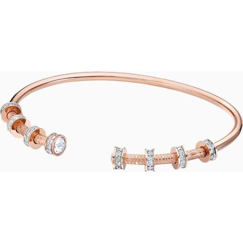 New Rose Gold Inlaid Crystal Open Bracelet Classic Korean Style Valentines Day Gift