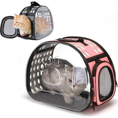 New Pet Transparent Bag Cat and Dog Go Out Portable Breathable Backpack Foldable Outdoor Portable Space Bag Cat Supplies