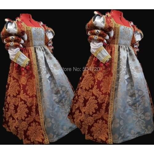Tailored!NEW Royal 18 Century French Duchess Retro medieval Renaissance Reenactment Theatre Civil war Victorian dress HL-328