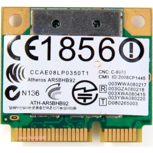 SSEA New for Atheros AR5BHB92 AR9280 2.4G/5GHz 802.11a/b/g/n Wireless wifi half mini pci-e Card for DELL/Toshiba/Acer/Sony/ASUS