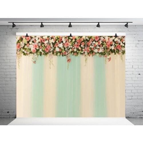 VinylBDS 10x10ft Wedding Flower Wall Photography Backdrops Stage Backdrop Custom Hand Painted Photography For Wedding
