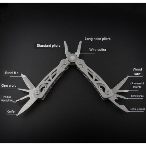 High quality outdoor multi-purpose tool pliers Mini gift pliers All stainless steel folding pliers Multi-function pliers