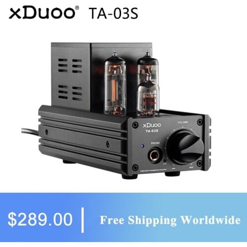 XDUOO TA-03S Headphone Amplifier CS4398*2 XMOS U8 USB DAC 12AU7 6C19 Tube Desktop Headphone Amplifier 32Bit/192KHZ Native DSD128