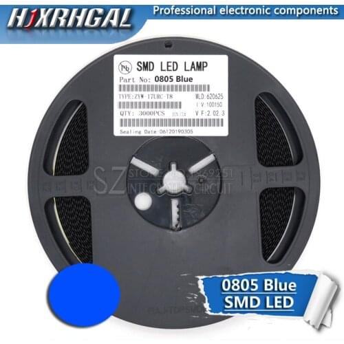 1Reel 3000pcs Blue 0805 SMD LED diodes light new and original hjxrhgal