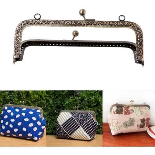 1Pc DIY Purse Handbag Handle Coins Bags Metal Kiss Clasp Lock Frame DIY 12.5cm LX9F