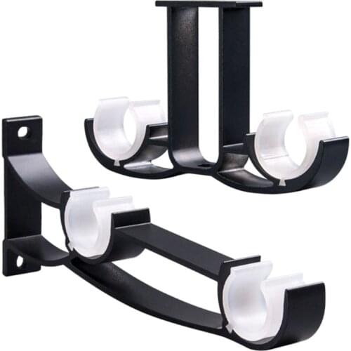 2pcs/set Double Curtain Rod Brackets Window Hardware Holder Home Decor Drop Shipping