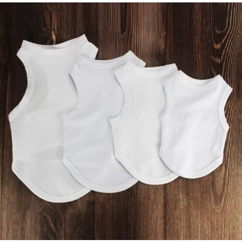 10PCS Sublimation Blank White Clothing DIY Pet Dog T Shirt for Small Pet Heat Transfer Print