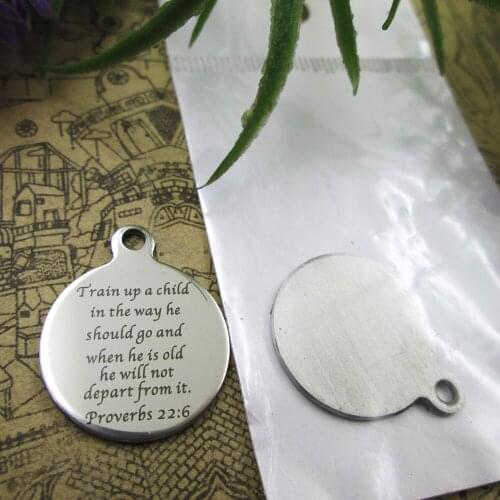 10pcs--"Train Up A Child in the way he..."stainless steel charms 5 styles for choosing DIY Charms for necklace bracelets