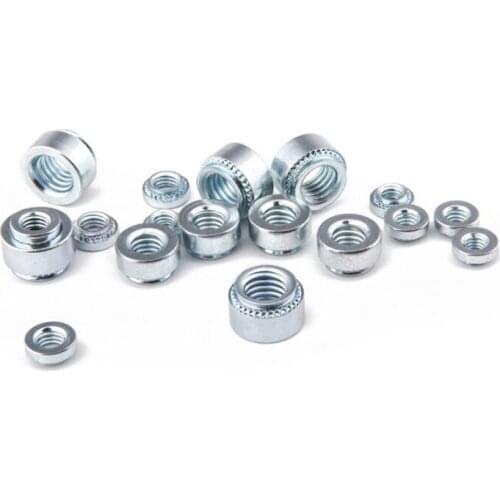 100 Pcs M2 M2.5 M8 M10 PEM Nuts Self-clinching Pressure Riveting Nuts Carbon Steel Zinc Plating