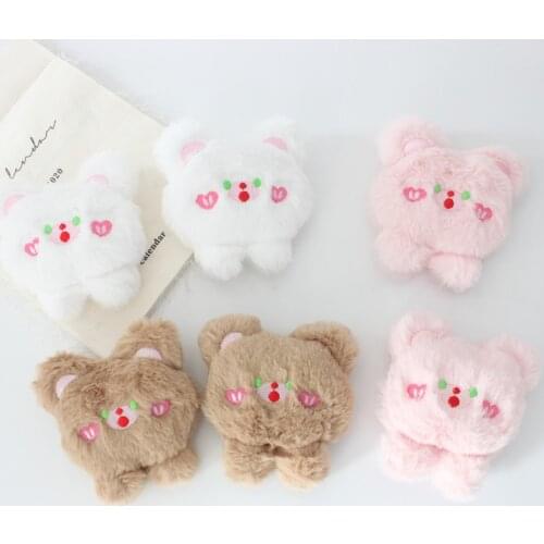 5PCS/Lot 10CM Cartoon Plush Teddy Bear Patches Applique Crafts For Girl Garment Hair Clip Accessories And Bag Decoration