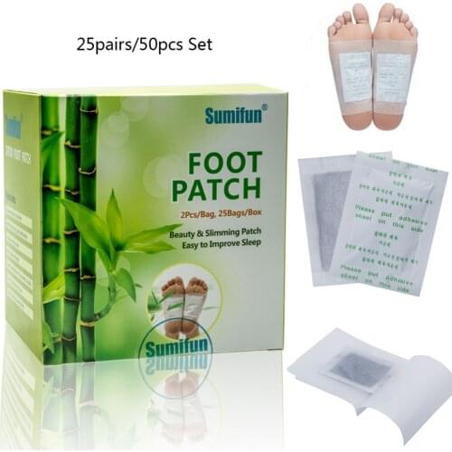 50Pcs Patches Detox Foot Patches Pads Body Toxins Feet Slimming Cleansing Herbal Adhesive Hot Massage & Relaxation