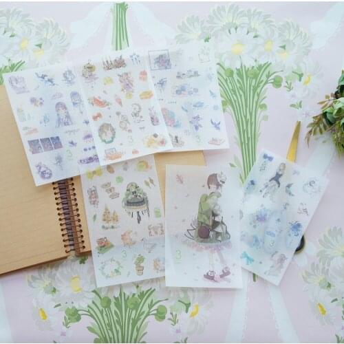 6 sheet Goddess of the Moon theme March girl style paper ticker tag design Gift Tag gift Decoration scrapbooking DIY Sticker
