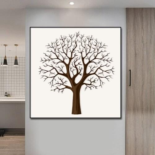 Abstract Single Tree Trunk Without Leaves Canvas Posters Wall Art Print Modern Painting Bedroom Living Room Decoration Picture