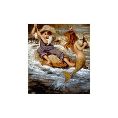 Boy And Sea Maid Diamond Painting Diamond Mosaic Decorative Resin Stone Square Diamond Embroidery Cross Stitch Sets Unfinish