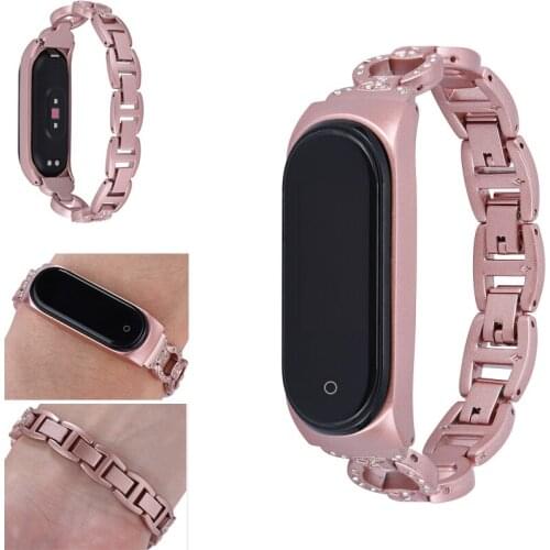New arrival For Xiaomi MiBand 4 Wristband Strap diamond Stainless Steel For Miband3 accessories