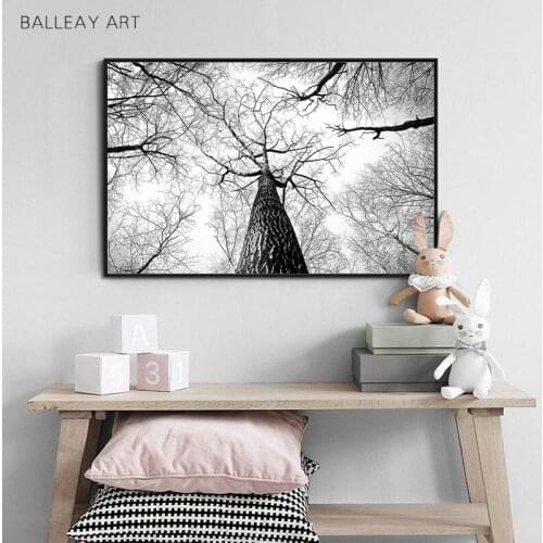 Black and White Poster Wall Art Painting Nordic Big Tree Canvas Painting For Living Room Wall Decorative Pictures Art Canvas