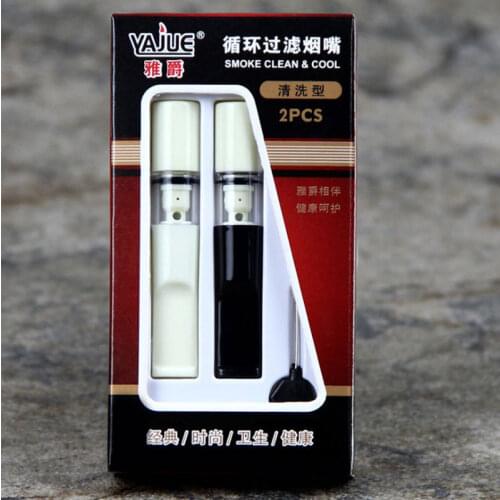 Circulating Filter Cigarette Holder Washable Tobacco Filter Smoking Reduce Tar Cleaning Mouthpiece Cigar Tip Converter men gift