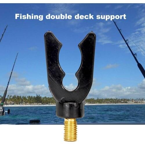 Solid Fishing Rod Rest High Stability Horn Shape Stainless Steel Hand Rod Stand Holder Butt Grip Pole Stick for Outdoor