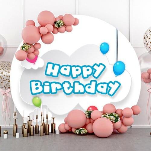 DAWNKNOW Round Circle Balloon Photography Background Backdrop Children Birthday Party Show Decoration Photo Studio