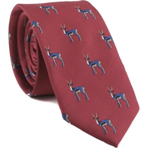 Mens Tie Cartoon Animal Polyester Silk Yarn-dyed Jacquard Zebra Elephant Embroidered Casual Necktie Gifts for Men