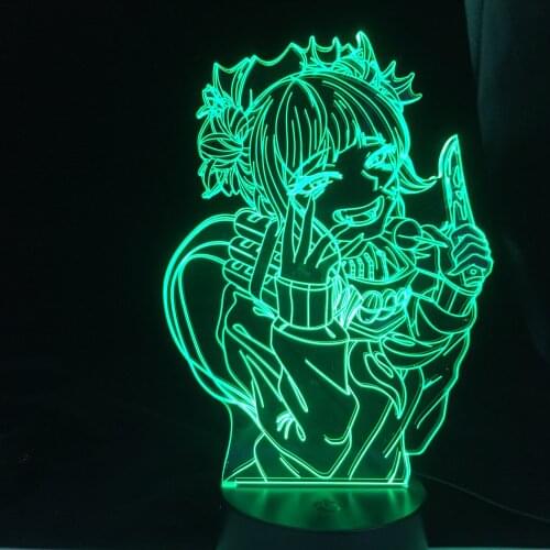 Himiko Toga knife Anime Lamp My Hero Academia Anime Lamp Decor Night 3D Nightlights 16 Colors Changing For Bedroom Decor