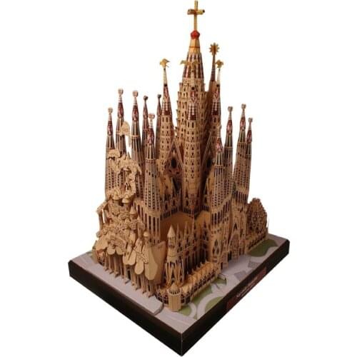Spain Sagrada Familia DIY 3D Paper Model Building Kit Cardboard Art Crafts Child Educational Puzzle Toys