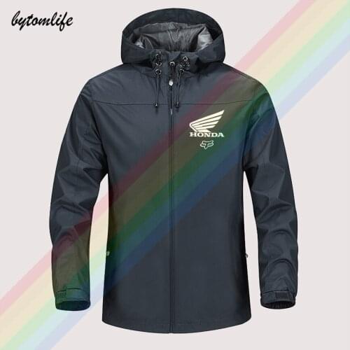 Classic Honda Motosprt Fox Outdoor Mountaineering Windproof Jacket Hooded Comfortable Men Women Fashion High Quality Asian Size