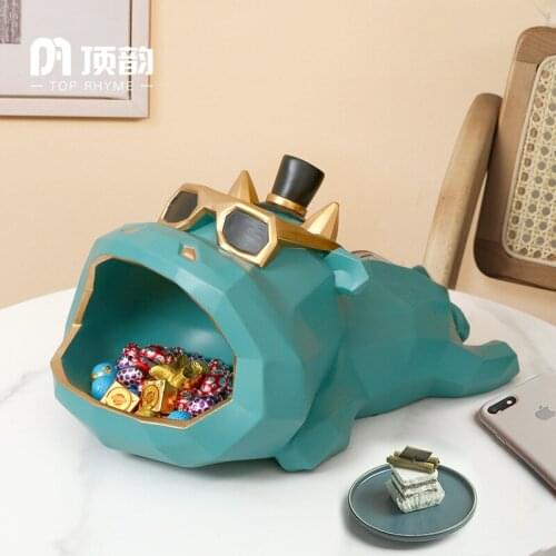 Creative Bigmouth cattle Key box Statue Resin sculpture Crafts Simple Living Room Ornaments Home Office Store Decors Decorations